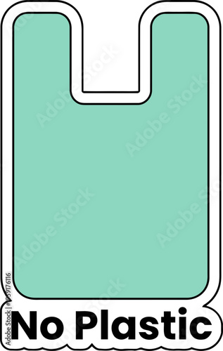 No Plastic Bag Icon Design.