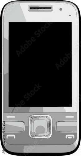 Old silver mobile phone device.