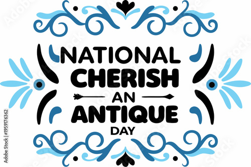 Antique Treasures Vector, Vintage Collectibles and Heritage Concept Graphic