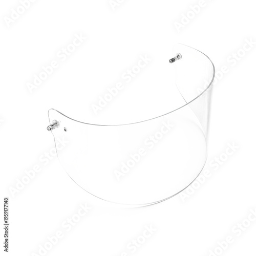 Visor face shield protective clear curved polycarbonate hockey helmet face shield isolated on a transparent background