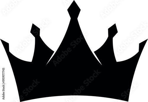 Black silhouette of a royal crown icon