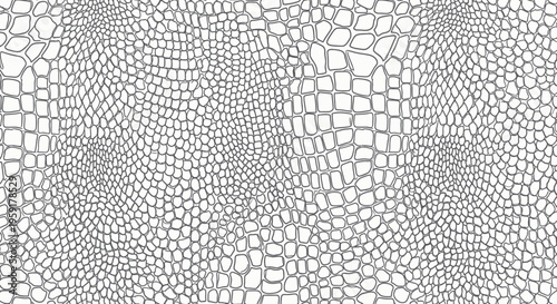 Abstract Crocodile Skin Texture Seamless Pattern Black and White Background