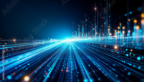 Abstract High Speed Fiber Optic Data Transmission and Global Digital Communication Network Technology Background