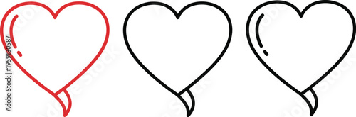 Heart Illustration Set with Minimalist, Outline, and Simple Line Art Designs for Love, Valentine’s Day, and Decorative Projects