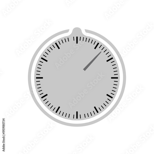 Minimalist timer with a sleek knob design isolated on a clean white background, featuring simple markings and a modern aesthetic