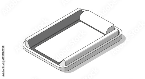 Rectangular changing mat featuring cushioned edges, isolated on a clean white background, showcasing a minimalist and functional design