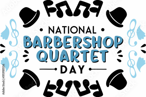 Barbershop Quartet Singing Vector, National Barbershop Quartet Day Celebration Design