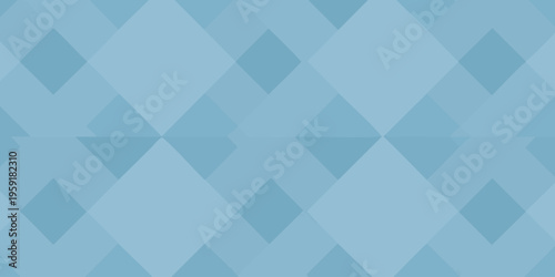 Geometric pattern of blue squares on white background viewed closely