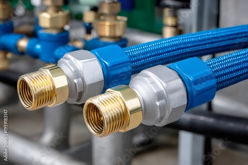 Stainless steel braided hoses with brass fittings