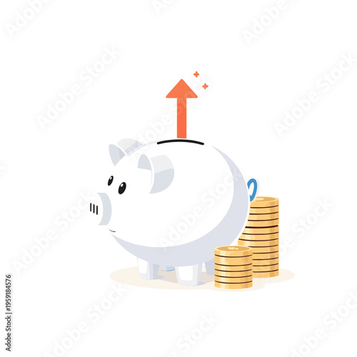 piggy bank and coins