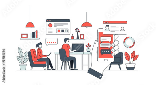 AI Bot App UI Net Web Desk Room Team Work Task Tool Help Site Link Box