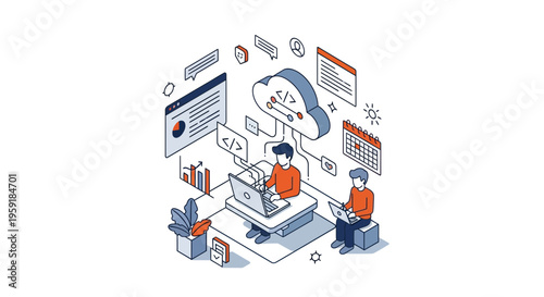 Team software developers working on cloud application development coding web service platform data analytics system technology