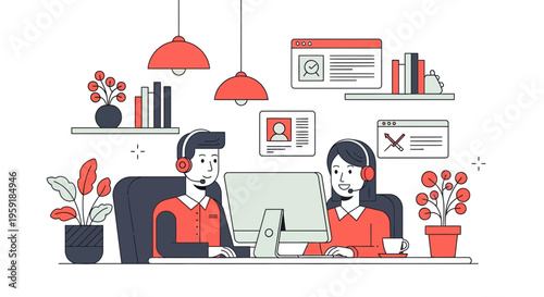 Customer Support Call Center Team Office Professional Service Assistance