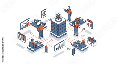 Team work to sync data on a phone with a cloud server and a system