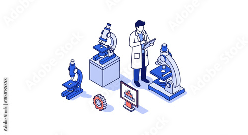 Sci lab work research data test bio med tech pro aid aim map web art