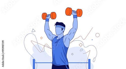 Man lifting dumbbells, fitness, exercise, workout, healthy lifestyle, gym, strength, bodybuilder