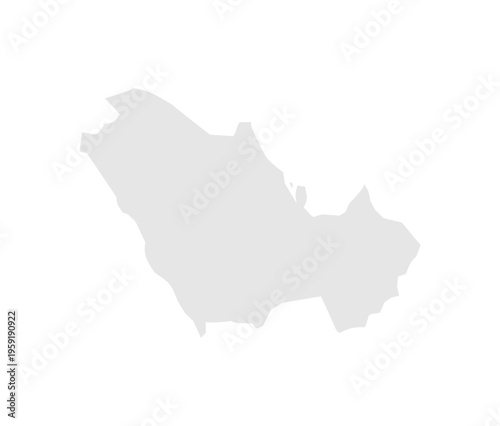 GCC grey silhouette. Vector Gulf Cooperation Council map.