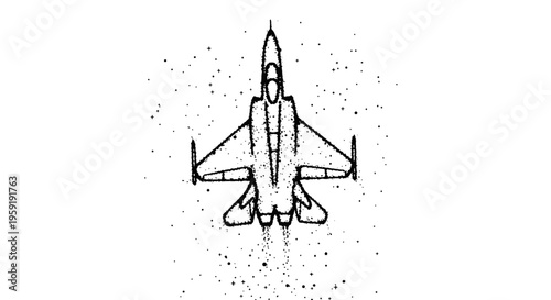 Military fighter jet flying through explosive smoke trails on white background