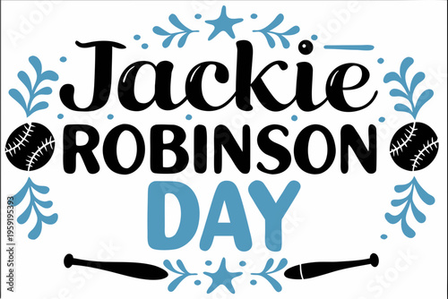 JACKIE ROBINSON DAY vector illustration isolated on white background