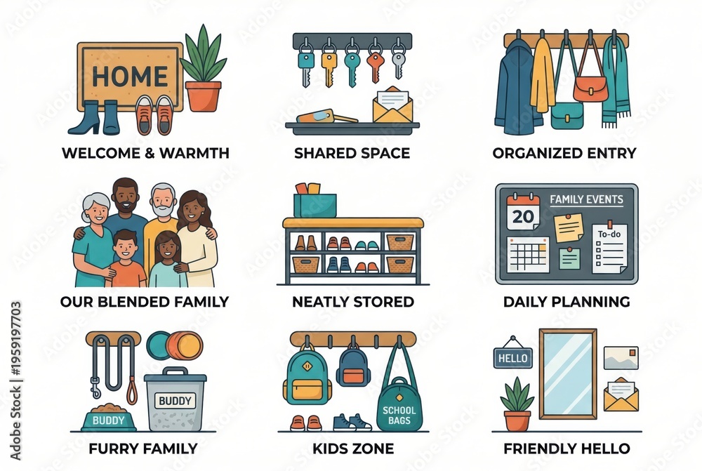 Embracing Warmth and Togetherness with a Cozy Family Home Featuring a Neatly Organized Entryway and Daily Planning Essentials for Modern Living