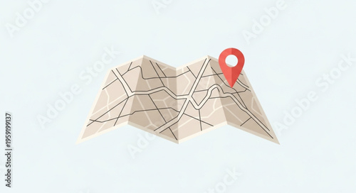 Detailed Map with Location Pin - Navigational Tool for Exploration and Discovery.
