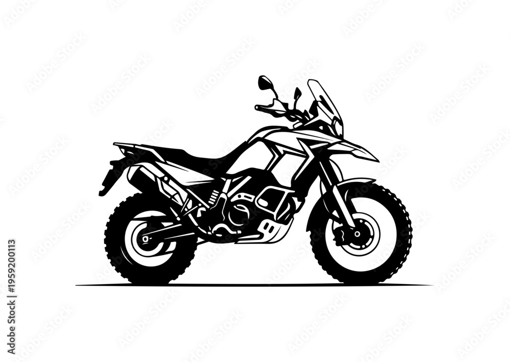 Obraz premium Adventure Motorcycle Vector Illustration