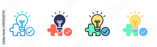 Solution icon set multiple style collection