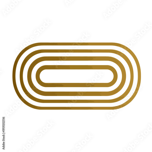 Metallic Gold Lined Oval Icon