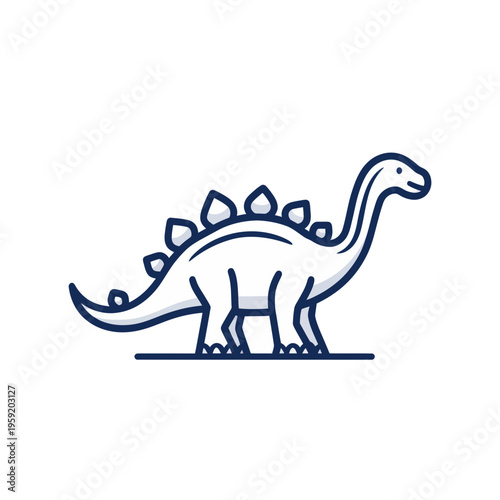 Minimalist Dinosaur Line Art Icon