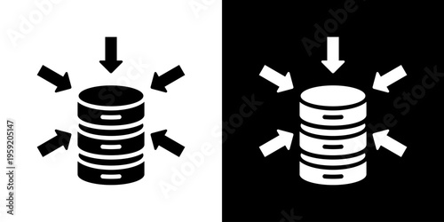 Database icon set multiple style collection