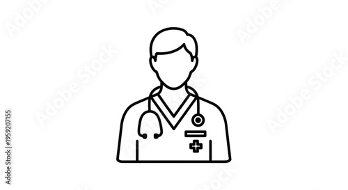 Doctor Icon, Medical Professional, Healthcare Symbol, Stethoscope, Clinic, Hospital, Physician