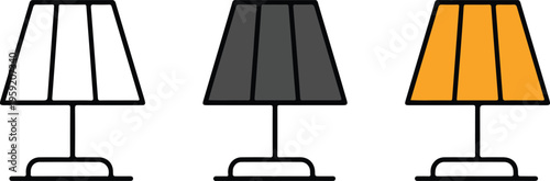 Professional electric guitar icon set featuring musical instruments and rock music symbols in minimalist line art and flat styles.