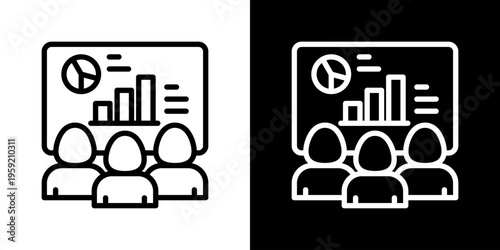 Presentation icon set multiple style collection