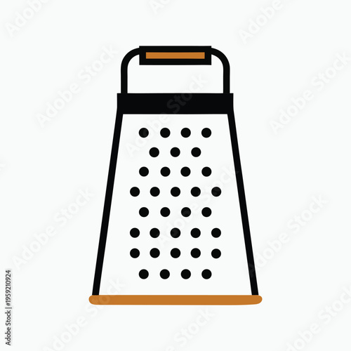 Grater Vector Illustration Isolated on White Background. Kitchen Tool Icon