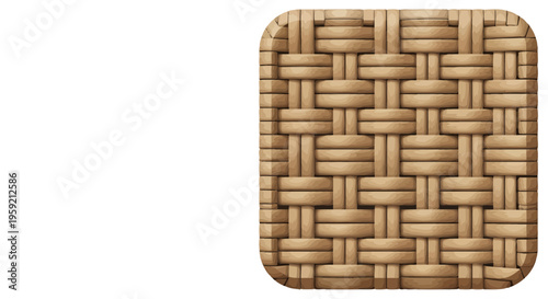 Woven rattan basket weave pattern closeup.