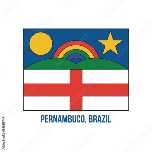 The flag of Pernambuco, Brazil, a vibrant symbol of regional pride