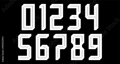modern number set name set vector for jersey