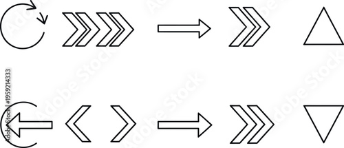 Geometric shapes and arrows mathematical diagram
