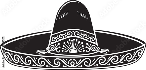 Cinco de mayo traditional mexican sombrero hat illustration