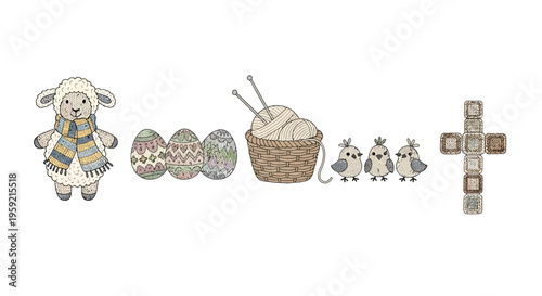 Delicate collection of vintage-inspired decorative figurines and ornaments