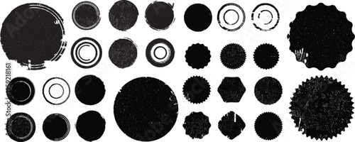 Big collection of Grunge post Stamps . Circles. Large set of Banners, Insignias , Logos, Icons, Labels and Badges . vector distress textures.blank shapes.
