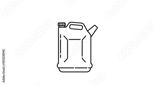 Simple Line Art Icon of a Jerrycan, Fuel Container, and Gas Can