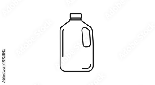 Simple Line Art Icon of a Milk Jug with Handle