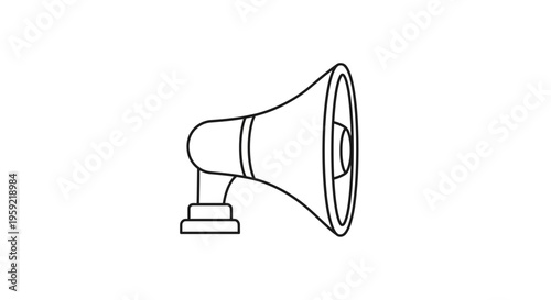 Simple Line Art Icon of a Megaphone Announcing Loudly