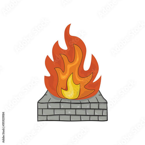 Heat campfire vacation illustration