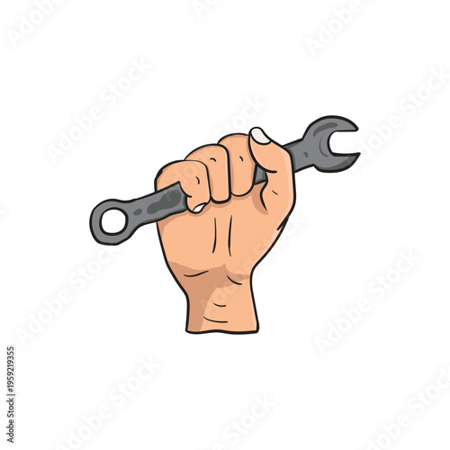 Fist hand international labor day illustration