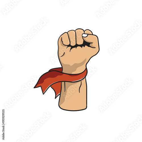 Fist hand international labor day illustration