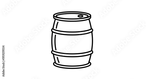 Simple Line Art Barrel Icon
