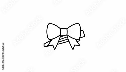 Simple Line Art Bow Tie Icon