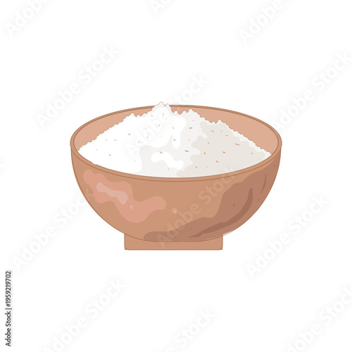 Rice bowl food illustration